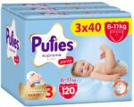pufies Scutece pantalonași Pufies Supreme - Mărimea 3 Midi, 120 bucăți, 6-11 kg, 3 x Value Pack (54000277)