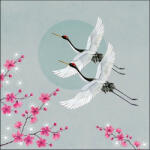 Ambiente Cranes green Papírszalvéta 33X33cm, 20db-os - fizz