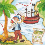 Ambiente Pirate Papírszalvéta 33X33cm, 20db-os - fizz