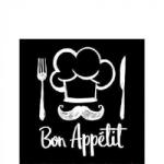 Ambiente Chef Black Papírszalvéta 25X25cm, 20db-os