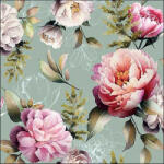 Ambiente Peonies Composition green Papírszalvéta 33X33cm, 20db-os
