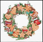 PAW gingerbread Wreath Papírszalvéta 33X33cm, 20db-os