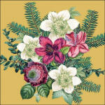 Ambiente Azalea And Helleborus gold Papírszalvéta 33X33cm, 20db-os - fizz
