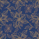 Ambiente Poinsettia Outline Blue Papírszalvéta 33X33cm, 20db-os - fizz