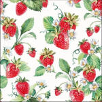 Ambiente garden Strawberries Papírszalvéta 33X33cm, 20db-os - fizz