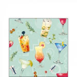 Ambiente Cocktail Party Aqua Papírszalvéta 25X25cm, 20db-os - fizz