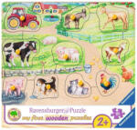 Ravensburger Puzzle din lemn Dimineața la fermă