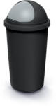Prosperplast Coș de gunoi COMPACTA R ROLLER - volum: 60 l, culoare: reciclat negru cu capac gri deschis Cos de gunoi