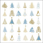 Ambiente Christmas Tree Doodles Blue Papírszalvéta 33X33cm, 20db-os - fizz