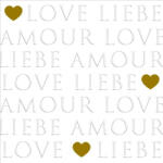 PPD Love Letters Pearl Dombornyomott Papírszalvéta 33X33cm, 20db-os - fizz