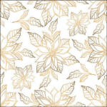 Ambiente Poinsettia Outline gold Papírszalvéta 33X33cm, 20db-os - fizz