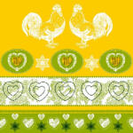 Ambiente Chicken Nature Yellow-green Papírszalvéta 33X33cm, 20db-os