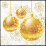 PAW gold Ornamental Baubles Papírszalvéta 33X33cm, 20db-os - fizz