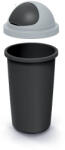 Prosperplast Coș de gunoi COMPACTA R Roller - volum: 50 l, culoare: recicl. negru cu capac gri deschis Cos de gunoi