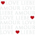 PPD Love Letters Dombornyomott Papírszalvéta 33X33cm, 20db-os - fizz