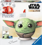 Ravensburger 3D Puzzleball Star Wars: The Mandalorian Grogu cu urechi 77 piese