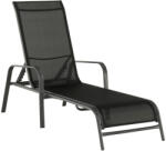 TEMPO KONDELA Rakásolható Állítható Kerti Szék, Fekete/Szürke, Atreo