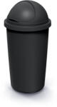 Prosperplast Coș de gunoi COMPACTA R Roller reciclat negru cu capac reciclat negru, volum 60l Cos de gunoi