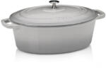 Kela KELA Tavă ovală din fontă cu capac Calido 35x26 cm gri deschis KL-12608