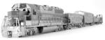 Metal Earth Puzzle 3D Metal Earth, locomotivă de marfă 3D cu 4 vagoane (set deluxe)
