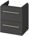 Cersanit Larga 2 fiókos alsószekrény mosdó nélkül 49x57x39 cm, antracit S164-035 (S164-035)
