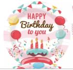 QX Farfurii de hârtie cu model "Happy Birthday" - set de 10 bucăți (364362)