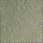 Ambiente Elegance green Leaf Dombornyomott Papírszalvéta 33X33cm, 15db-os - fizz