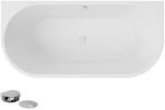 Besco Cada de baie freestanding, cu umplere prin preaplin rotund, dreptunghiulara 170 cm, Black&White, Besco Vica WAS-17VNBBN (WAS-17VNBBN)