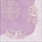 Ambiente Butterfly Lace Lilac Papírszalvéta 33X33cm, 20db-os