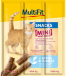 MultiFit Mini Meat Sticks macska jutalomfalat lazac&pisztráng 25x3x6g