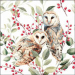 Ambiente Barn Owl Couple Papírszalvéta 33X33cm, 20db-os