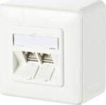 Metz Falra szerelhető hálózati csatlakozódoboz CAT 6A 2 port, tiszta fehér, Metz Connect (26.11. 0734) (26.11.0734)