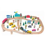 Mentari Circuit feroviar Heliport, 66 piese, Mentari (MEN4284) Trenulet