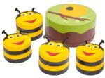 Moje Bambino Set 4 Taburet puf din spuma, Albinuta, 30x20 cm H, cresa si gradinita (MO855215)