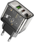 hoco. USB A + USB C QC3.0 PD 3A 20W N34 Átlátszó Telefontöltő