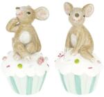  Dekoráció egér muffinon ülő poly 4, 5x4, 5x9 cm menta, bézs 2 féle 1db, figura nem választható, pasztell karácsony (MS242948-3.5A(B))