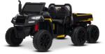 Beneo Tractor electric de fermă RIDER 6X6 24V cu tracțiune integrală 4X 200W, cu două locuri, negru, baterie litiu, roți EVA, scaun dublu din imitație de piele, axe cu suspensii, telecomandă 2.4 GHz, player
