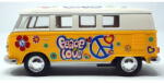 Kinsmart Volkswagen 1962 Peace & Love Busz sárga 1: 32 (KT5377DFS) (KT5377DFS)