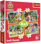 Trefl 4 az 1-ben Puzzle Cocomelon a család bemutatása 12/15/20/24 db-os (34647) (34647)