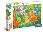 Clementoni Clementoni- 24 db-os SuperColor Maxi puzzle - Dínók boldog oázisa (28524) (28524)