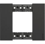 Legrand Rama, ornament, modulara, 2, module, neagra, Bticino, Living, Now, KA4802KG (KA4802KG)
