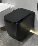  Vas WC suspendat cu capac, Rimless, finisaj negru mat 53 x 36 x 36 cm T3214M5 (C1327)