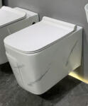  Vas WC suspendat cu capac, Rimless, finisaj marmura , 52 x 36 x 36 cm T3130UG cm (C1319)