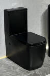  Set vas WC , montare pe podea, Rimless, evacuare laterala, finisaj negru mat 64 x 36 x 80 cm T2214M5 (C1325)