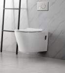  Vas wc suspendat si capac, rimless, ceramica sanitara, alb, 57 x 34 x 34 cm T3203 (C1302)