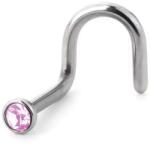  Orr piercing orvosi acélból, Pink kővel