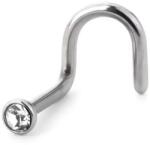  Orr piercing orvosi acélból, Átlátszó kővel