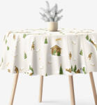 Goldea karácsonyi kör alakú pamut terítő - karácsonyi dalok Ø 100 cm