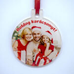  Fényképes karácsonyfadísz - akril kör