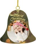  Fényképes karácsonyfadísz - csengő - 2 oldalas - Arany